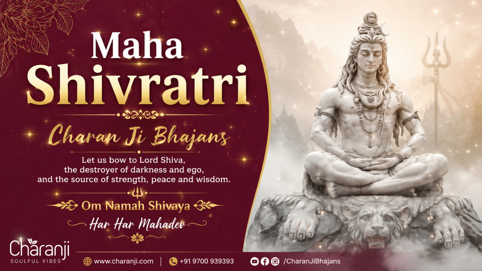 Maha Shivratri 2026 Shiv Bhajans by Charan Ji
